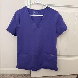 Figs Deep Purple V-Neck Scrub Top